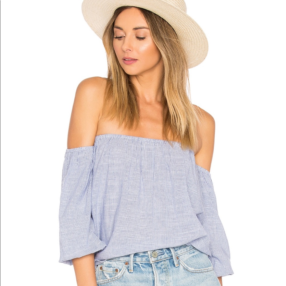 NWT Revolve By the way Tawny top in blue stripe